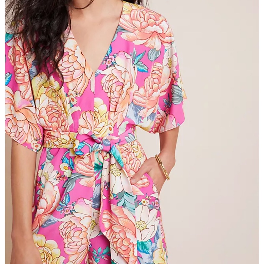 Farm Rio Pink Floral Romper